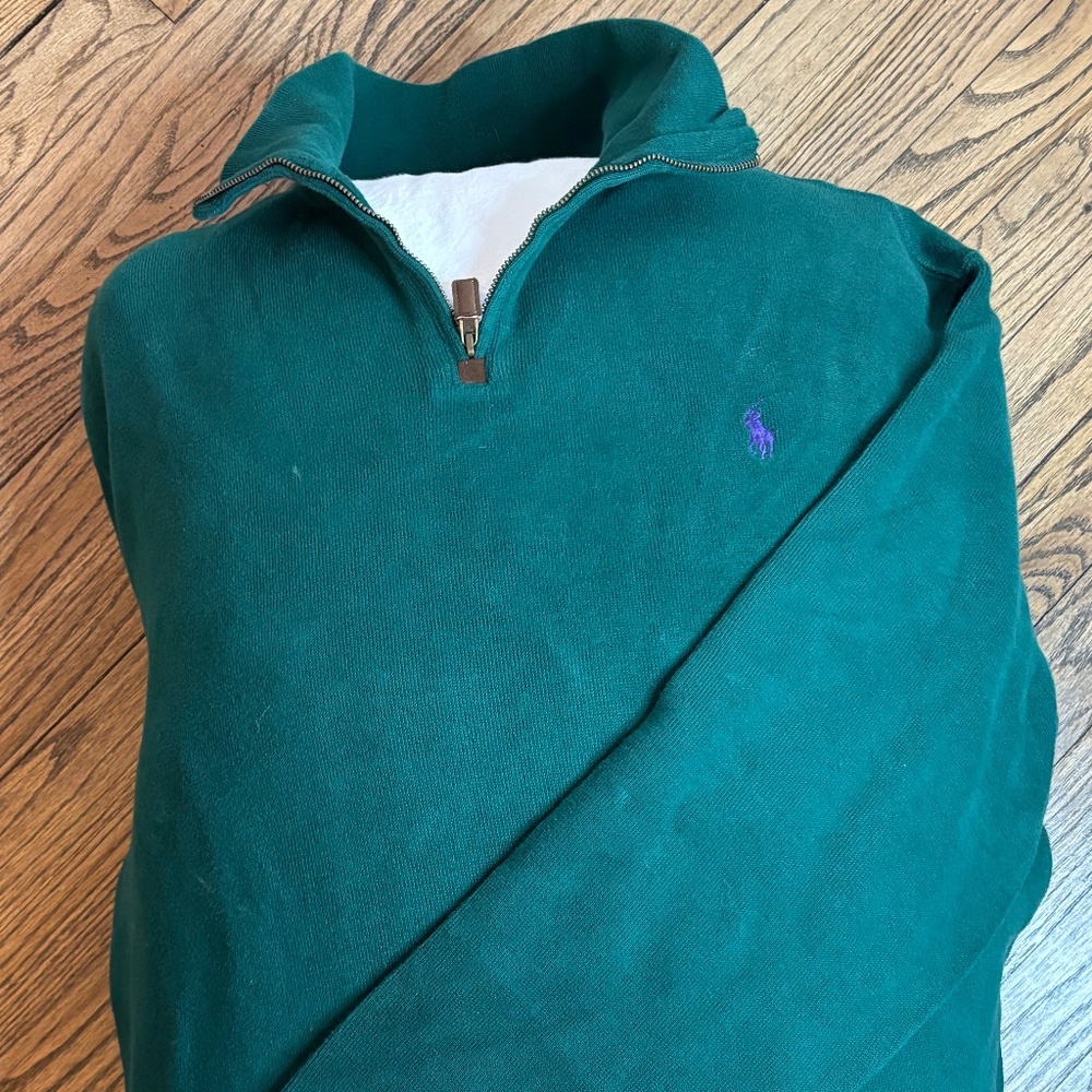 NWT Polo Ralph Lauren 1/4 Zip - 2014 Transition Era - Forest Green